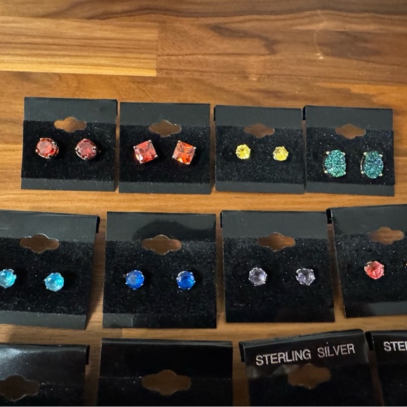 Stud Earrings Set - 20 pairs (8 with 925 posts and 12 stainless steel) - Picture 2 of 3